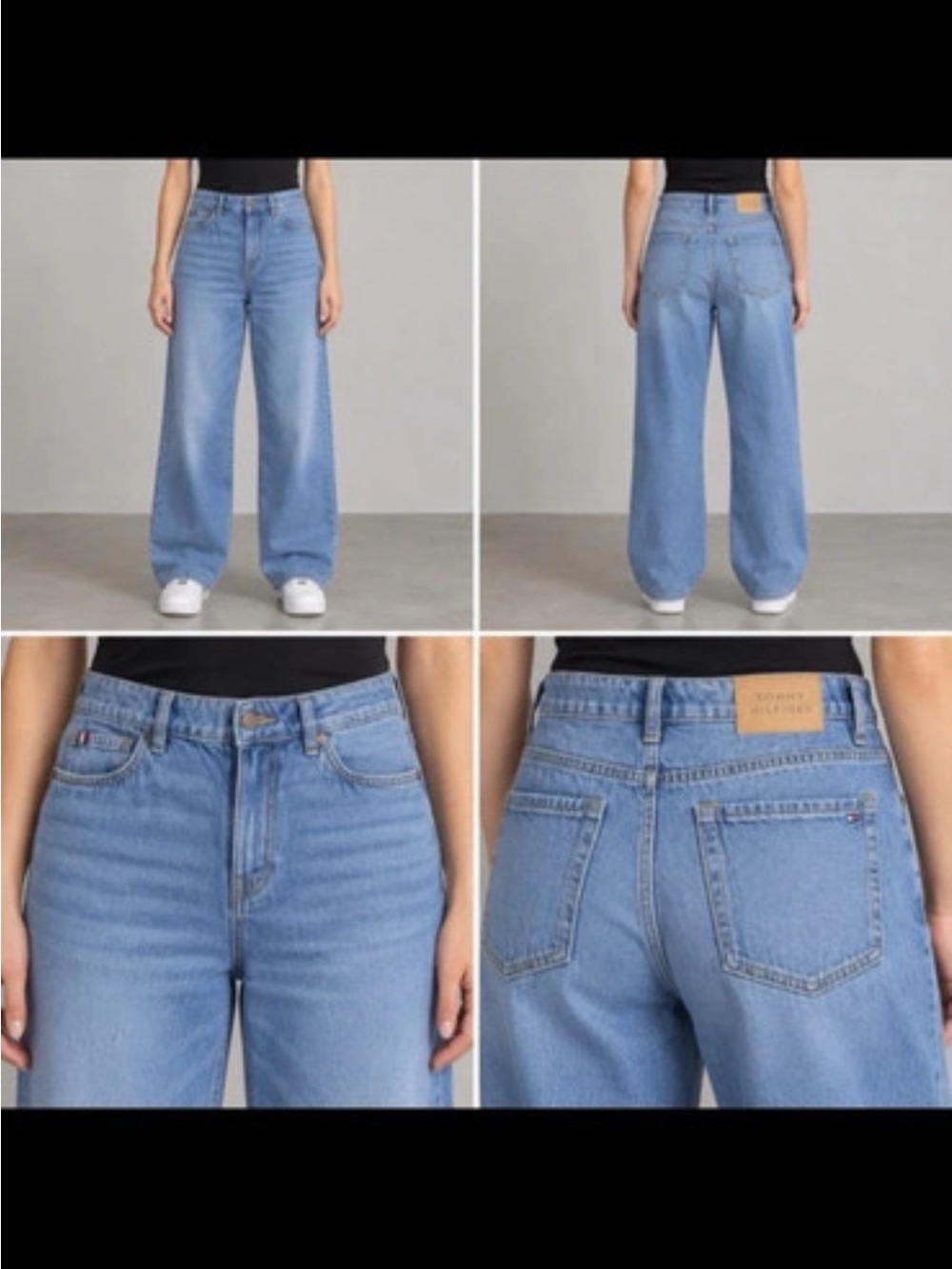 Tommy Hilfiger Light Blue High-Rise Wide-Leg Jeans